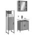 Set dulapuri de baie, 3 piese, negru, lemn prelucrat GartenMobel Dekor