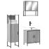 Set mobilier de baie, 3 piese, stejar fumuriu, lemn prelucrat GartenMobel Dekor
