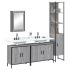 Set mobilier de baie, 4 piese, negru, lemn prelucrat GartenMobel Dekor