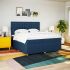 Pat continental cu saltea, albastru, 160x200cm, material textil GartenMobel Dekor