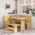 Set mobilier de bucătărie, 3 piese, alb, lemn masiv de pin GartenMobel Dekor