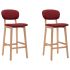 Scaune de bar, 2 buc., crem, material textil GartenMobel Dekor