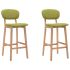 Scaune de bar, 2 buc., crem, material textil GartenMobel Dekor