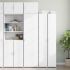 Dulap depozitare slim alb 50x42,5x225 cm lemn prelucrat GartenMobel Dekor