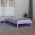 Cadru de pat cu LED, alb, 160x200 cm, lemn masiv GartenMobel Dekor