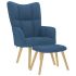 Scaun de relaxare cu taburet, gri deschis, textil GartenMobel Dekor