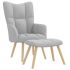 Scaun de relaxare cu taburet, gri deschis, textil GartenMobel Dekor
