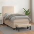 Pat box spring cu saltea, negru, 90x190 cm, piele ecologică GartenMobel Dekor