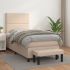 Pat box spring cu saltea, alb, 90x200 cm, piele ecologică GartenMobel Dekor
