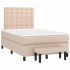 Pat box spring cu saltea, cappuccino, 90x190 cm piele ecologică GartenMobel Dekor