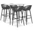 Set mobilier de bar, 5 piese, negru și gri GartenMobel Dekor