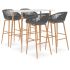 Set mobilier de bar, 5 piese, negru GartenMobel Dekor
