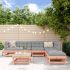 Set mobilier de grădină cu perne, 7 piese, alb, lemn masiv GartenMobel Dekor