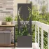 Ghiveci de Grădină cu Panou Decorativ Negru 50 x 140 cm GartenMobel Dekor