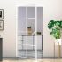 Ușă de interior alb 93x201,5 cm sticlă securiz. / aluminiu slim GartenMobel Dekor