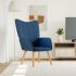 Scaun de relaxare, negru, material textil GartenMobel Dekor