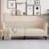 Canapea Chesterfield cu 3 locuri, gri închis, material textil GartenMobel Dekor
