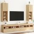 Comodă TV cu lumini LED, stejar sonoma, 40,5x30x60 cm GartenMobel Dekor