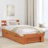 Cadru de pat cu sertar cu headboard cu depozitare Alb 80 x 200 cm Lemn de brad solid GartenMobel Dekor