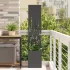Ghiveci de Grădină cu Panou Decorativ Argintiu 32 x 140 cm GartenMobel Dekor