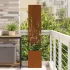 Ghiveci de Grădină cu Panou Decorativ Argintiu 32 x 140 cm GartenMobel Dekor