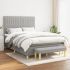 Pat box spring cu saltea, gri închis, 140x190 cm, textil GartenMobel Dekor