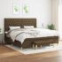 Pat box spring cu saltea, gri deschis, 200x200 cm, textil GartenMobel Dekor
