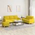 Set de canapele cu perne, 3 piese, gri deschis, textil GartenMobel Dekor