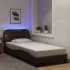 Cadru de pat cu lumini LED, gri închis, 80x200 cm, textil GartenMobel Dekor