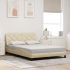 Cadru de pat fără saltea cremă 90x200 cm țesătură GartenMobel Dekor