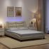 Cadru de pat cu lumini LED, crem, 120x200 cm, textil GartenMobel Dekor