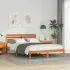 Cadru de pat cu headboard Maro 140 x 210 cm Lemn de brad solid GartenMobel Dekor