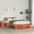 Cadru de pat cu headboard Alb 140 x 190 cm Lemn de brad solid GartenMobel Dekor