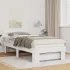 Cadru de pat cu headboard Alb 75 x 190 cm Lemn de brad solid GartenMobel Dekor