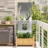 Panou Decorativ de Grădină Argintiu 50 x 140 cm Oțel inoxidabil GartenMobel Dekor