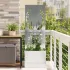 Ghiveci de Grădină cu Panou Decorativ Negru 50 x 140 cm GartenMobel Dekor