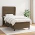 Pat box spring cu saltea, gri deschis, 90x200 cm, textil GartenMobel Dekor