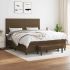 Pat box spring cu saltea, maro închis, 200x200 cm, textil GartenMobel Dekor