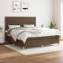 Pat box spring cu saltea, maro închis, 80x200 cm, textil GartenMobel Dekor