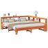 Pat cu bibliotecă fără saltea maro 150x200 cm lemn masiv de pin GartenMobel Dekor