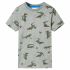 Tricou pentru copii, kaki deschis melanj, 140 GartenMobel Dekor