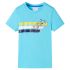 Tricou pentru copii cu mâneci scurte, albastru melanj, 128 GartenMobel Dekor