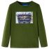 Tricou pentru copii cu mâneci lungi, kaki închis, 128 GartenMobel Dekor