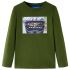 Tricou pentru copii cu mâneci lungi, kaki închis, 128 GartenMobel Dekor