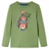 Tricou pentru copii cu mâneci lungi, kaki deschis, 128 GartenMobel Dekor