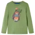 Tricou pentru copii cu mâneci lungi, kaki deschis, 128 GartenMobel Dekor