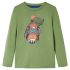 Tricou pentru copii cu mâneci lungi, kaki deschis, 128 GartenMobel Dekor