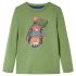 Tricou pentru copii cu mâneci lungi, kaki deschis, 128 GartenMobel Dekor