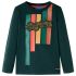 Tricou copii mâneci lungi, verde închis, 104 GartenMobel Dekor