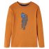 Tricou pentru copii cu mâneci lungi, ocru închis, 116 GartenMobel Dekor